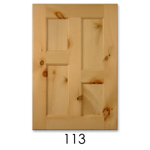 113 Shown in Knotty White Pine